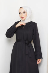 Winter abaya with embroidery