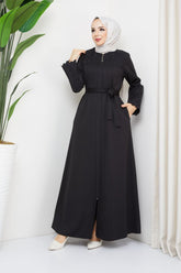 Winter abaya with embroidery