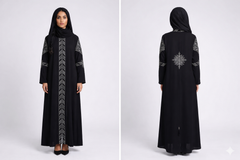 SEHVAR ELEGANT ABAYA BLACK DIAMOND (#AB-25Y7944)