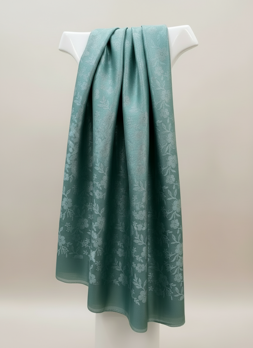 FERRANO FLORAL JACQUARD STOLES SELFPRINT SHINEY DESIGN