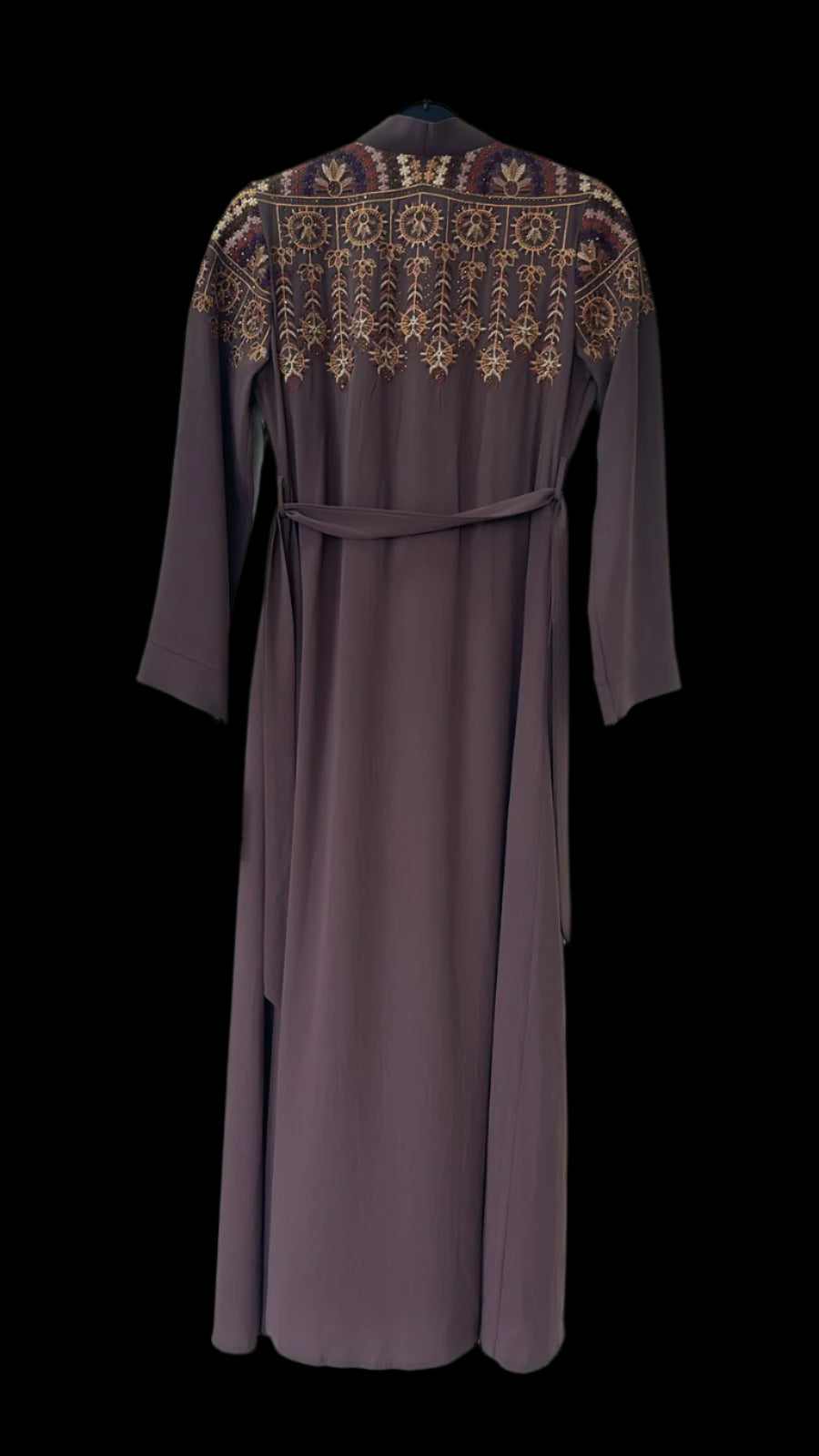 Livor Abayas with embroidery & stonework(Coffee)