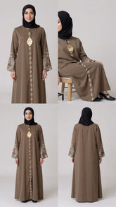 SEHWAR ABAYA WITH AMBROIDERY AND STONE