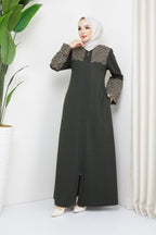 Winter abaya with embroidery