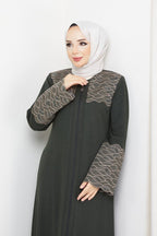 Winter abaya with embroidery