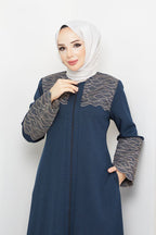 Winter abaya with embroidery