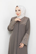 Winter abaya with embroidery