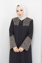 Winter abaya with embroidery