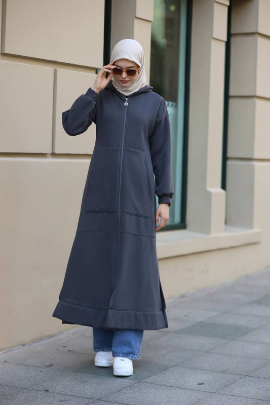 Winter abaya with hoodie