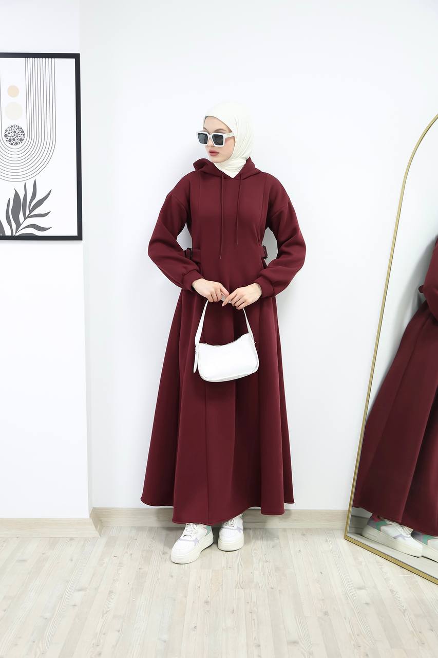Winter abaya with hoodie