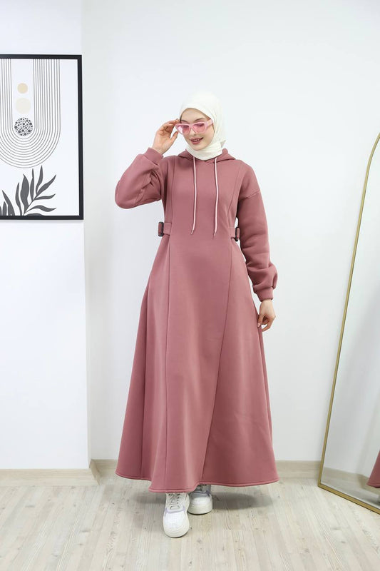 Winter abaya with hoodie