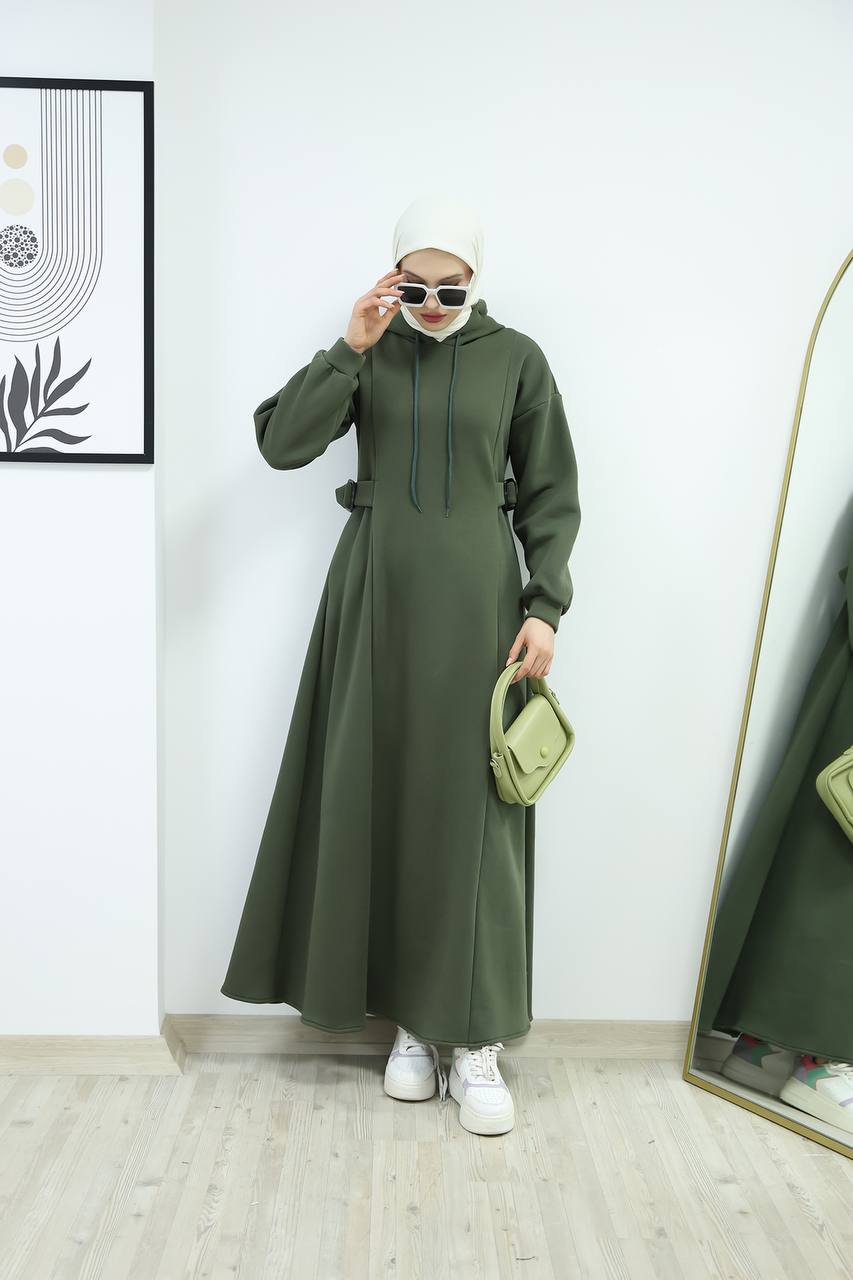 Winter abaya with hoodie