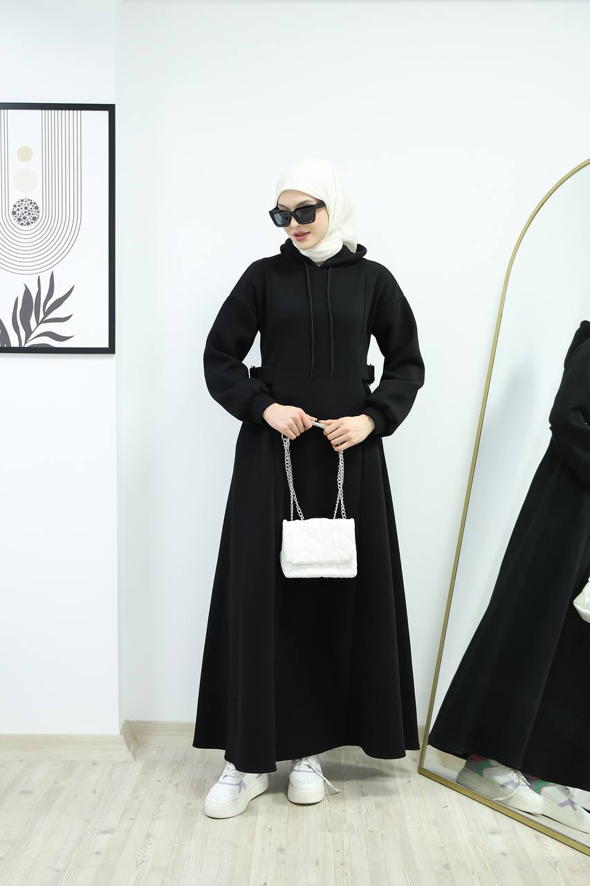 Winter abaya with hoodie
