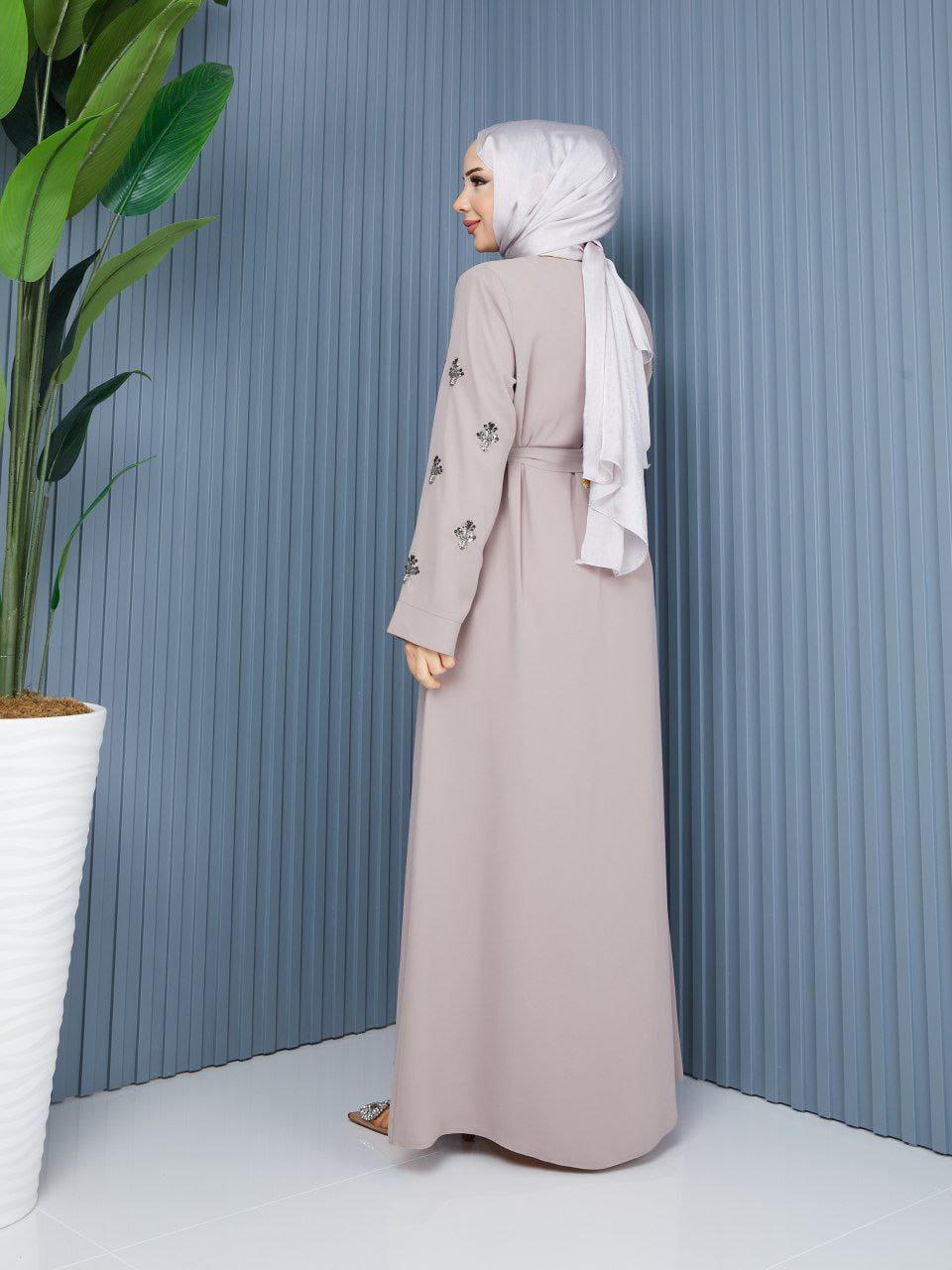 Summer abaya with handwork embroidery