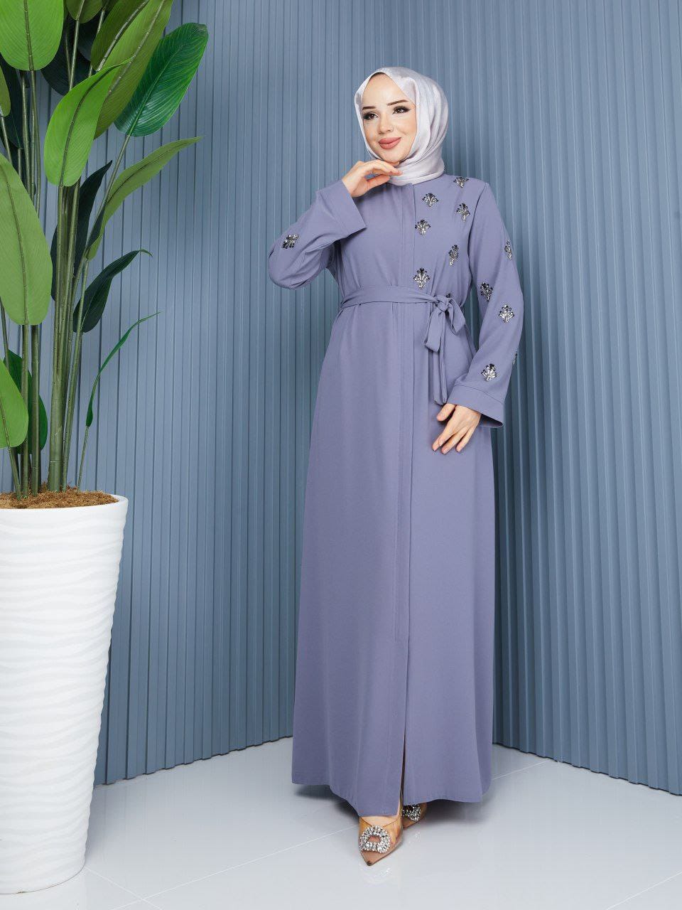 Summer abaya with handwork embroidery