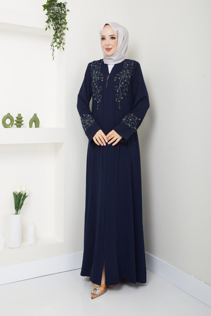 Summer abaya with stone work embroidery