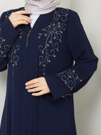 Summer abaya with stone work embroidery