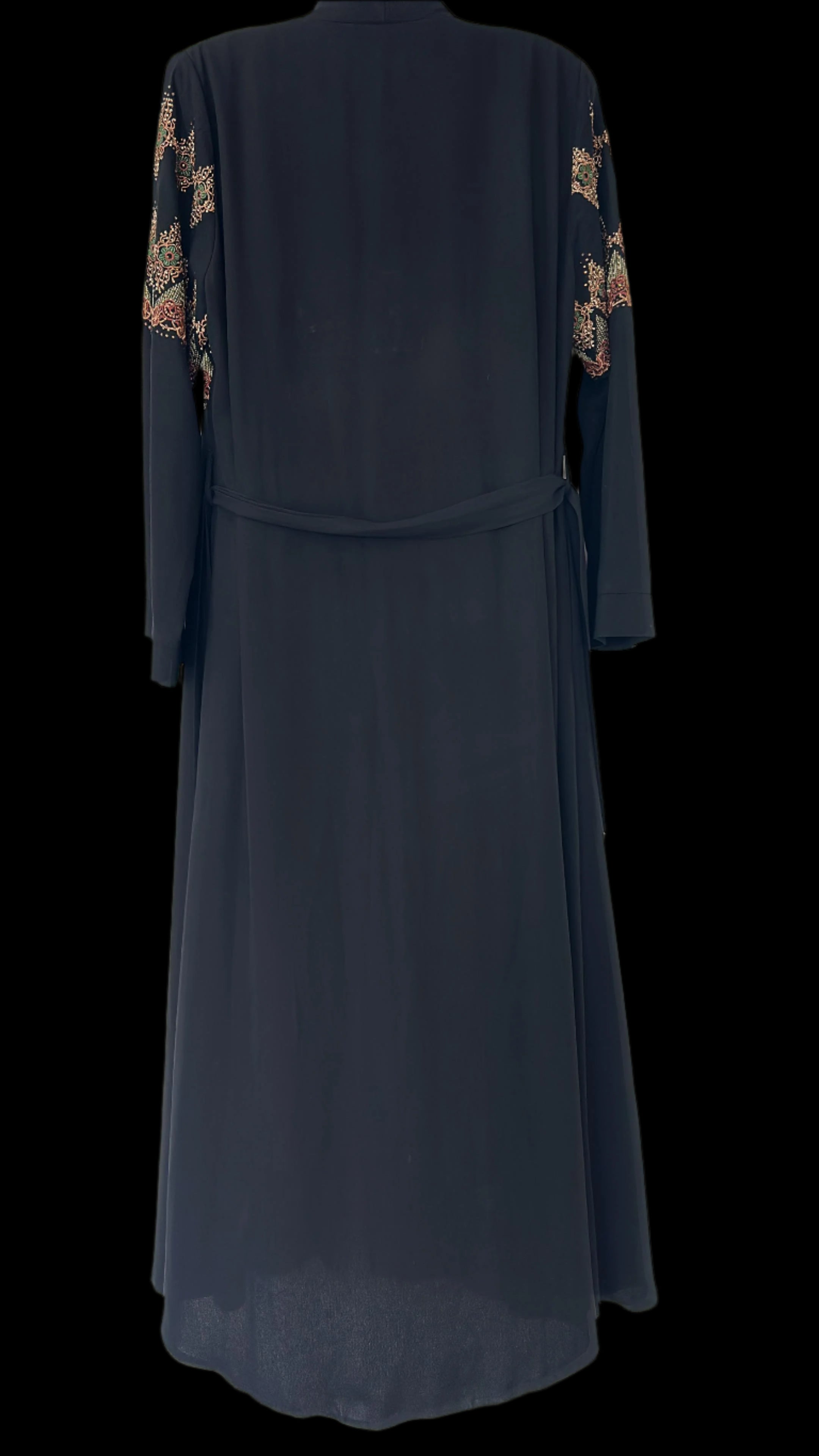 Livor Abayas with Embroidery & Stonework(Black)