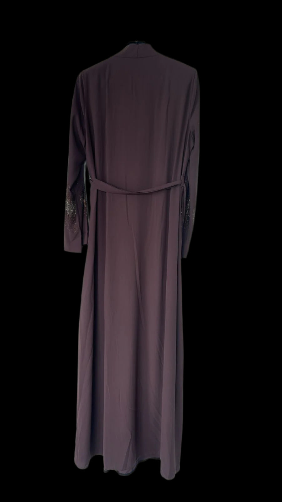 Aselle Abayas with embroidery & stonework(Beige)