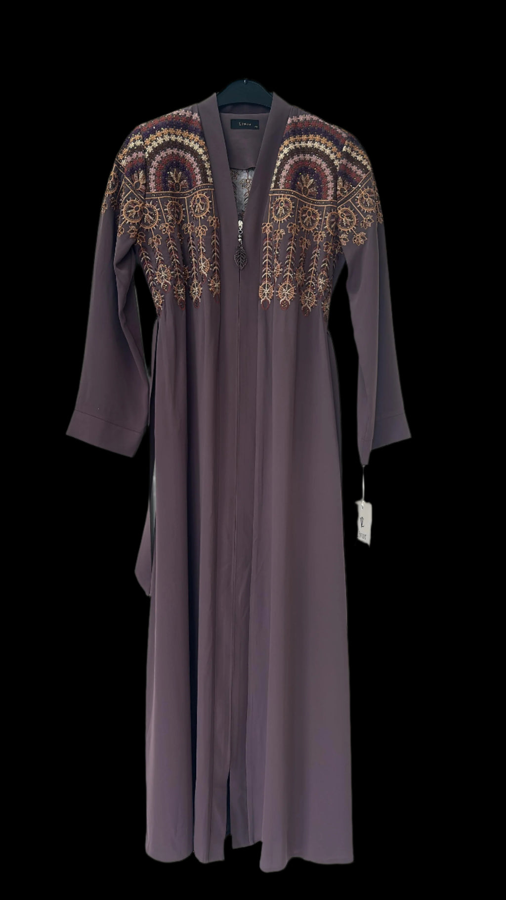Livor Abayas with embroidery & stonework(Coffee)