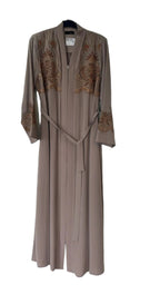 Livor Abayas with embroidery & stonework (Pista)
