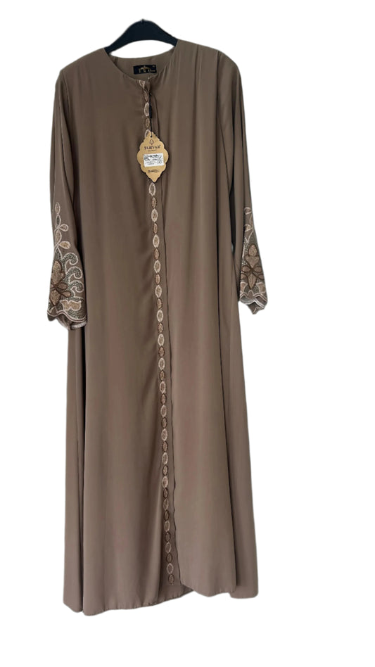 SEHWAR ABAYA WITH AMBROIDERY AND STONE