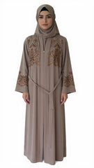 Livor Abayas with embroidery & stonework (Pista)