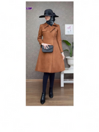 Suede Tunic brown coat