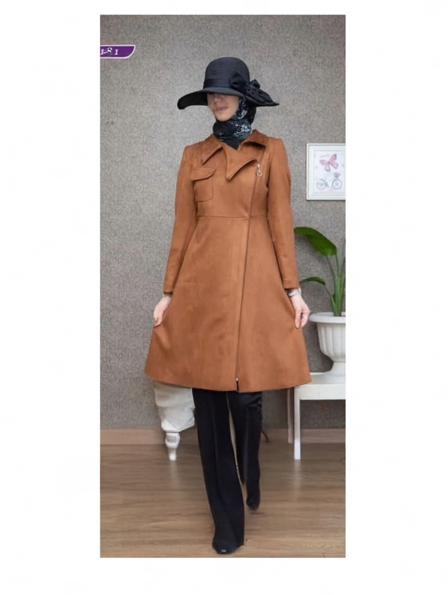 Suede Tunic brown coat