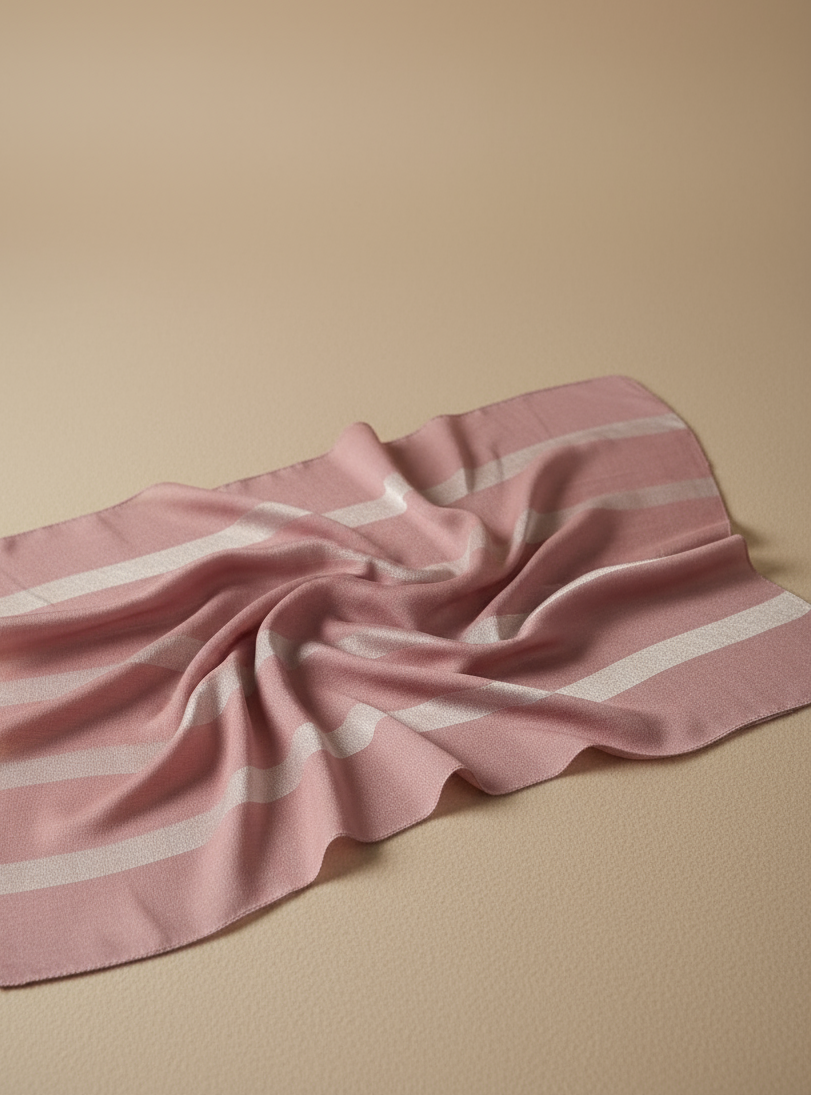 Pink stole on a beige background