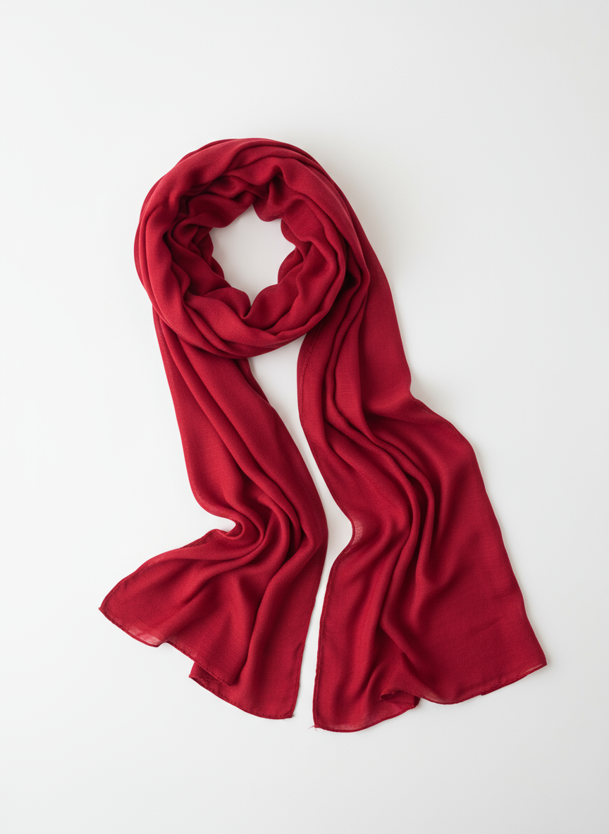 Red scarf on a white background